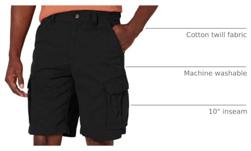 Essentials Men's 10-Inch Cotton Twill Cargo Shorts