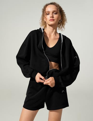 LilySilk Women's Oversized Silk Terry Zip-Up Hoodie