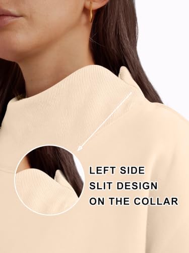 Trendy Queen Women's Oversized Mock Neck Pullover Sweatshirt