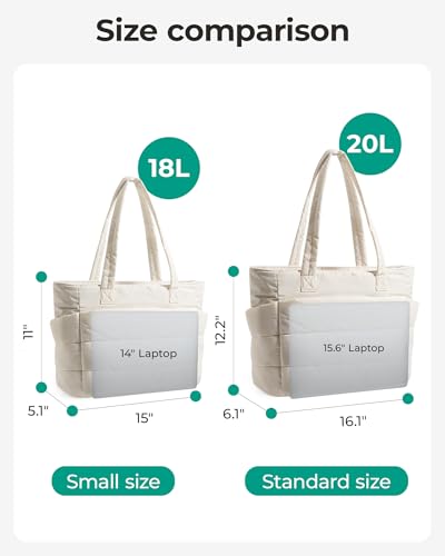 BAGSMART Women's Lightweight Puffy Work Tote Bag