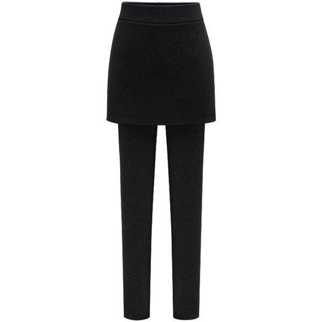 Women's Winter Warm Skirt Leggings Fitness Culotte Pants