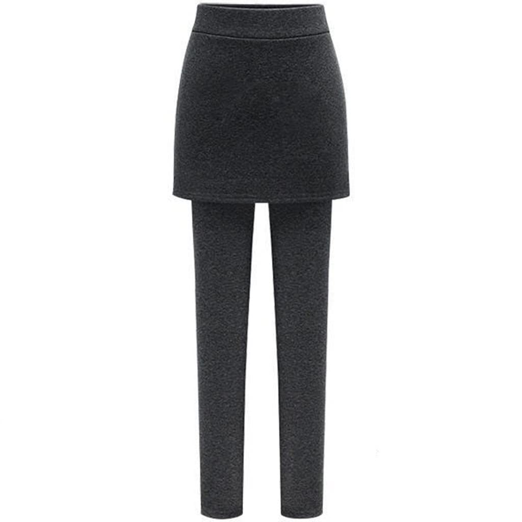 Women's Winter Warm Skirt Leggings Fitness Culotte Pants