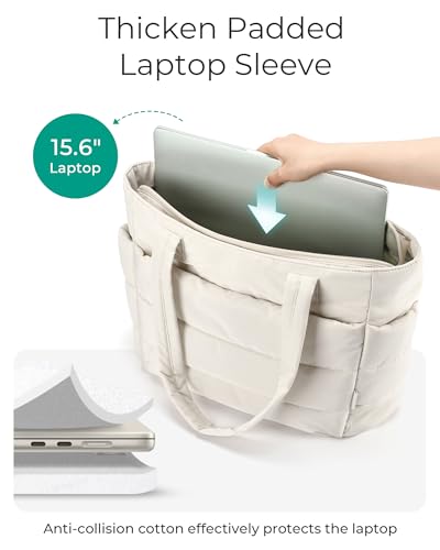 BAGSMART Women's Lightweight Puffy Work Tote Bag