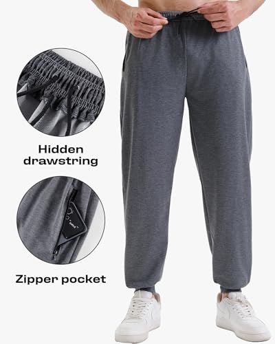Men's Athletic Jogger Sweatpants with Zipper Pockets 3-Pack