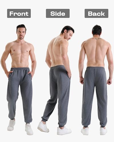 Men's Athletic Jogger Sweatpants with Zipper Pockets 3-Pack