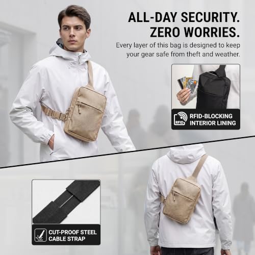Unisex Anti-Theft RFID Blocking Travel Crossbody Sling Bag