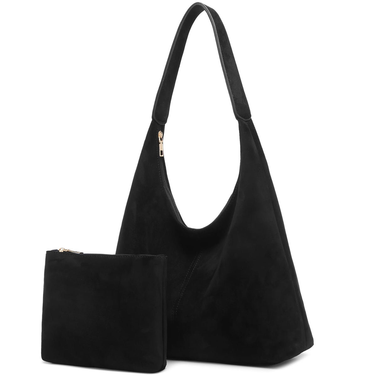 Women's Slouchy Suede Crescent Hobo Shoulder Bag