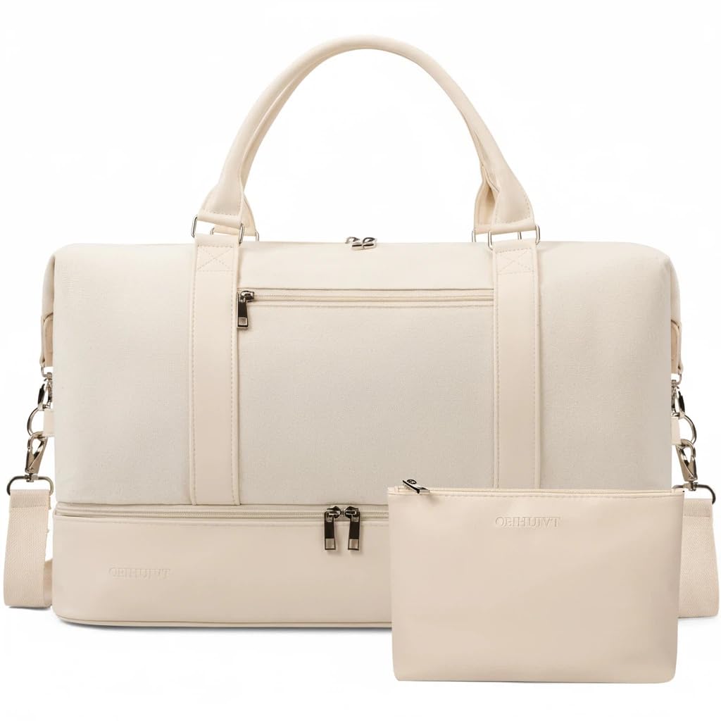 Women's 21-Inch Canvas Weekender Duffel Bag with Shoe Compartment