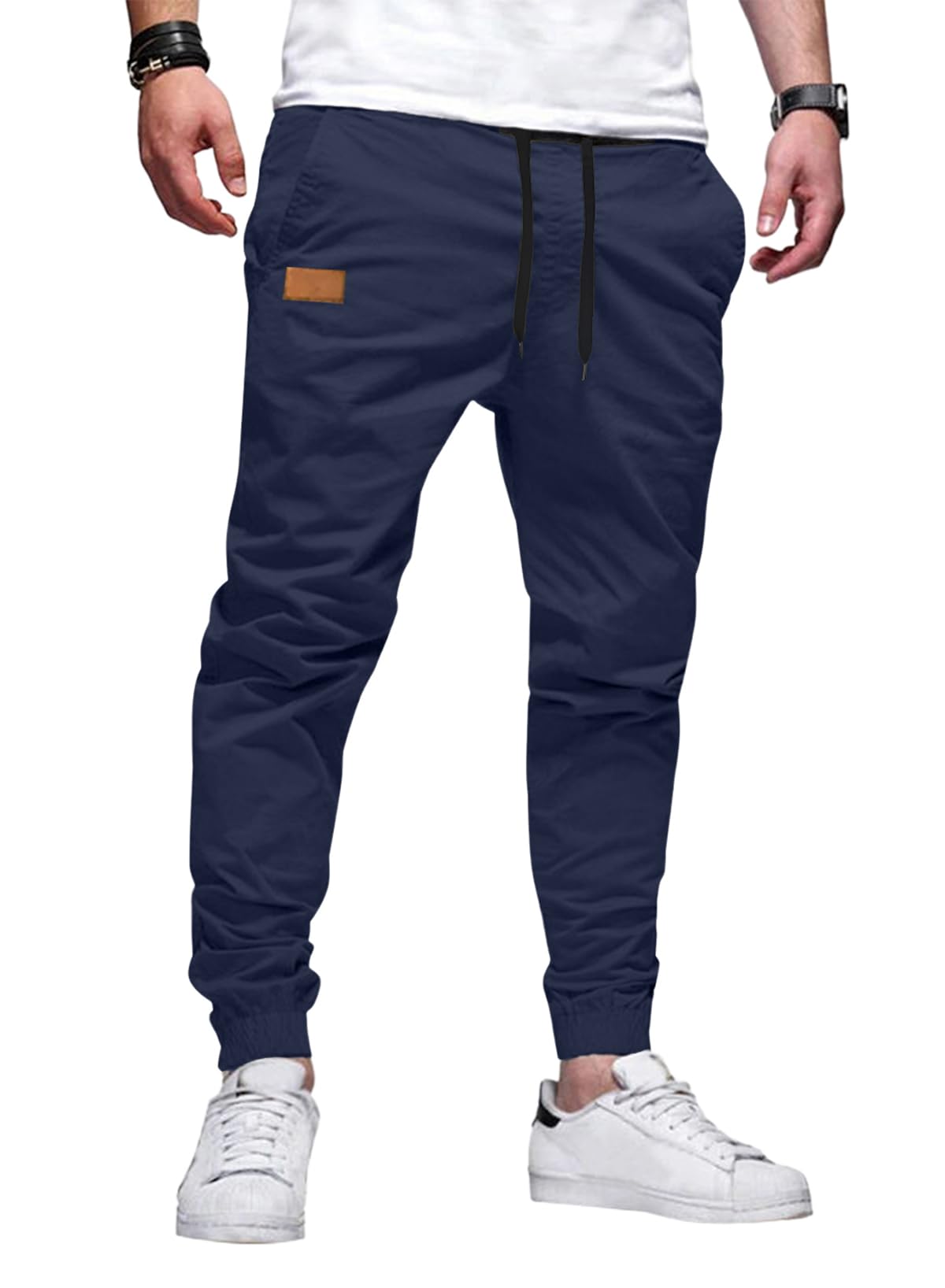 JMIERR Men's Cotton Stretch Twill Athletic Jogger Pants