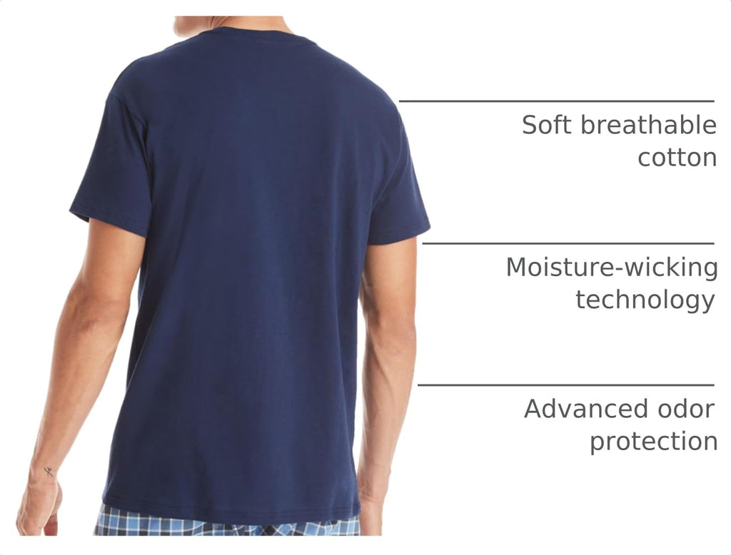 Hanes Men's Cotton Crewneck Pocket T-Shirts 6-Pack