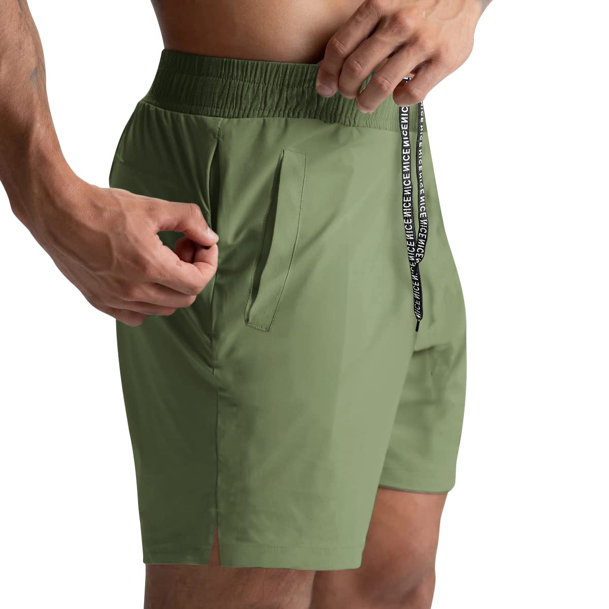 Lempue Men's 5-Inch Athletic Workout Shorts 2-Pack