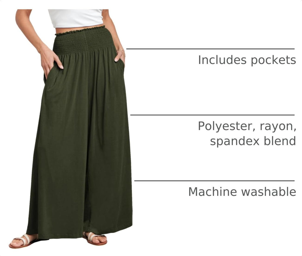 ANRABESS Women's Casual Wide-Leg Palazzo Pants with Pockets