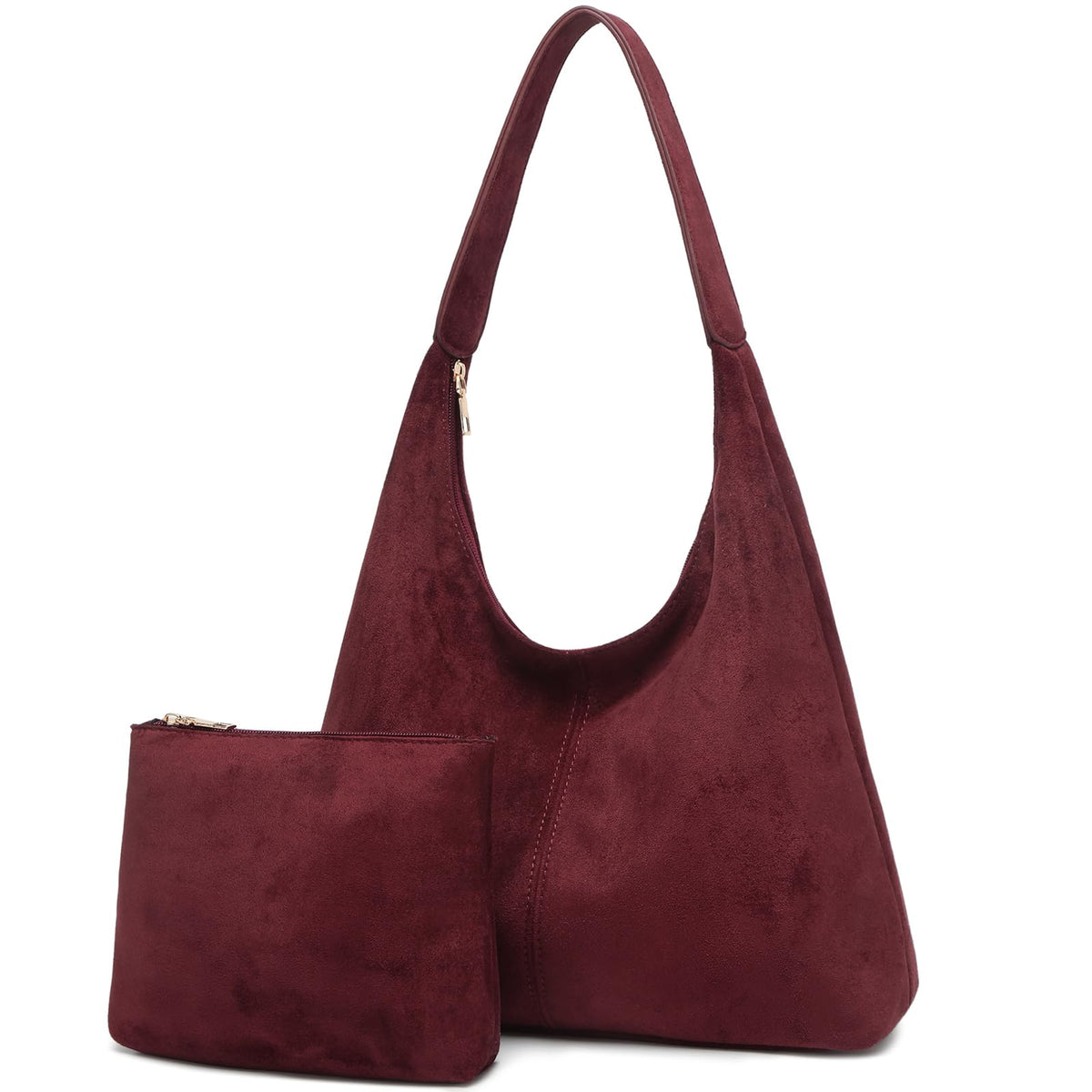 Women's Slouchy Suede Crescent Hobo Shoulder Bag