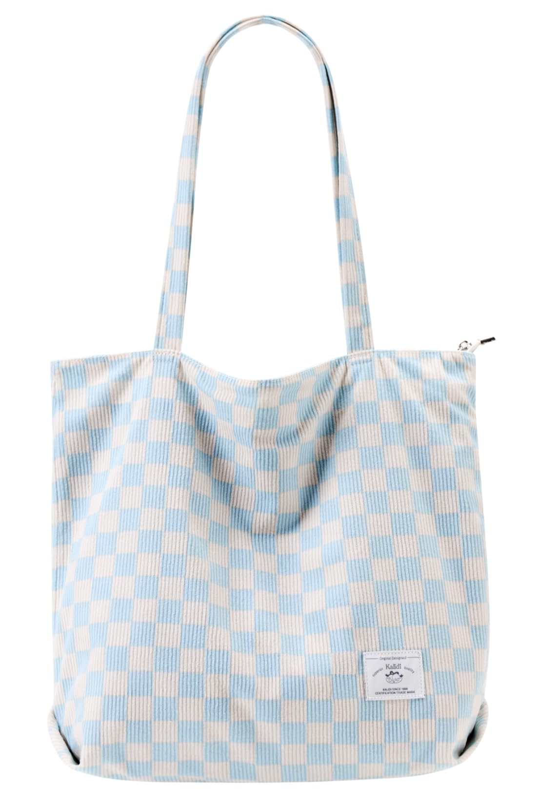 KALIDI Women's Large Corduroy Zipper Tote Shoulder Bag