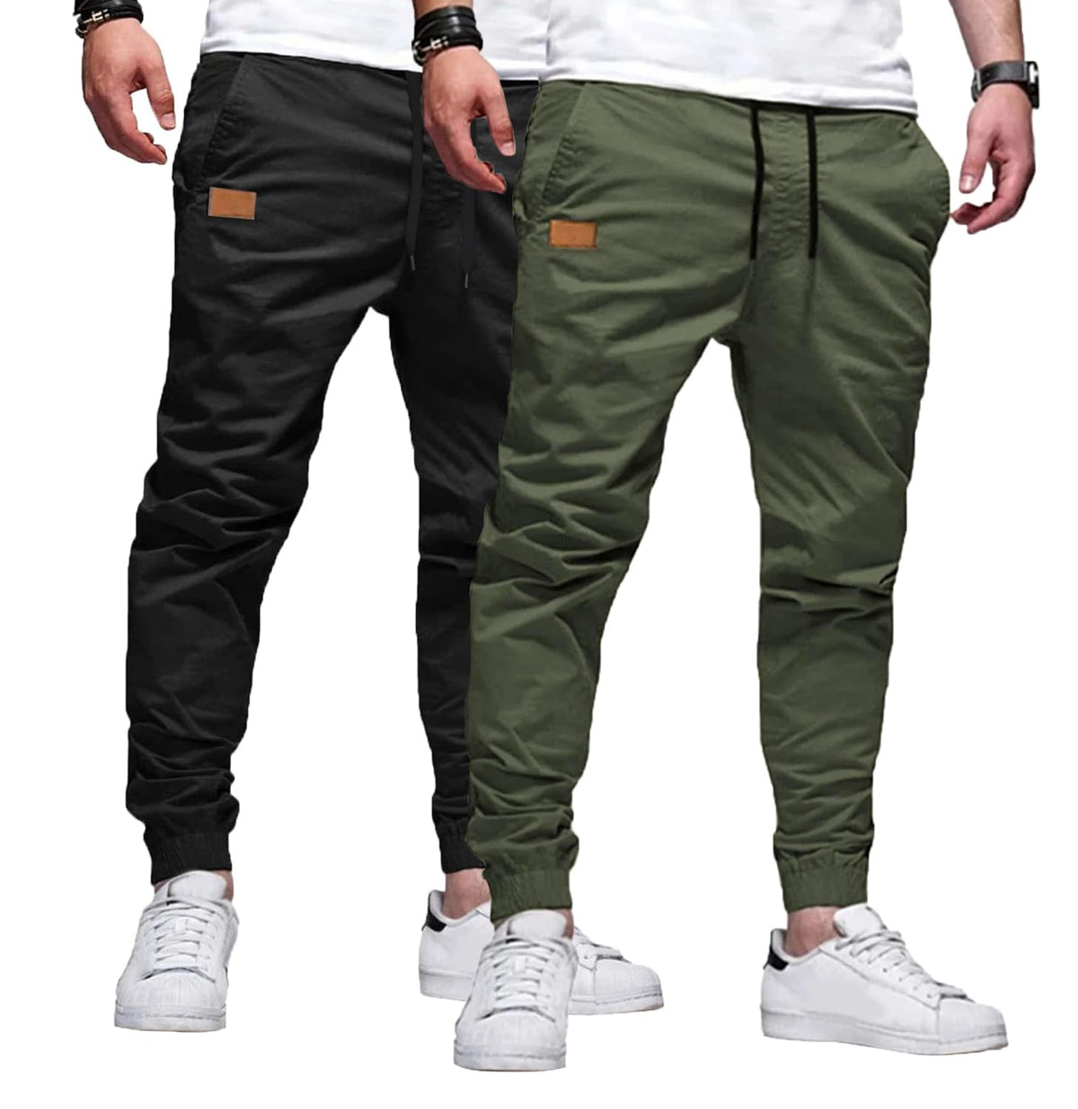 JMIERR Men's Cotton Stretch Twill Athletic Jogger Pants