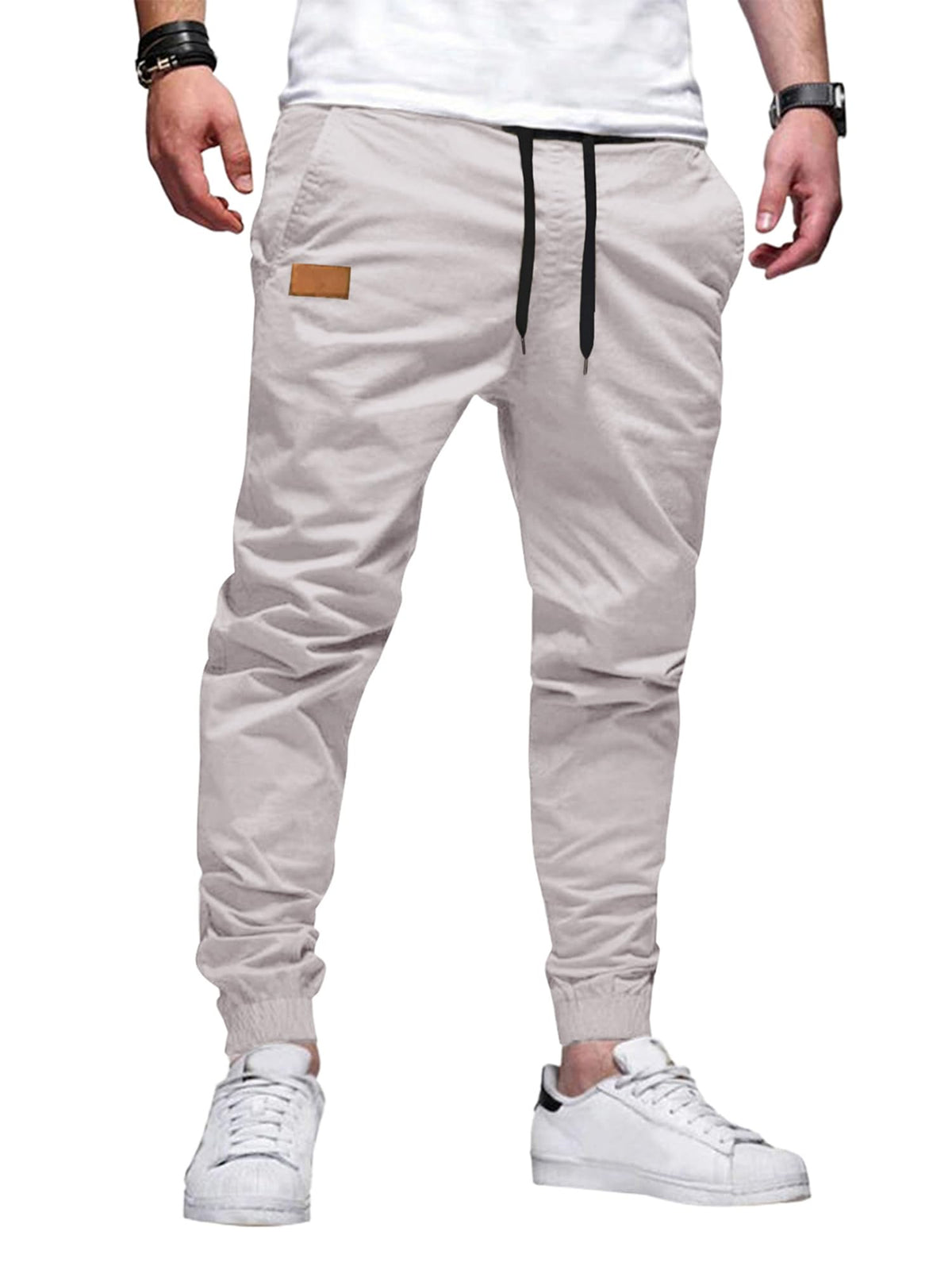 JMIERR Men's Cotton Stretch Twill Athletic Jogger Pants