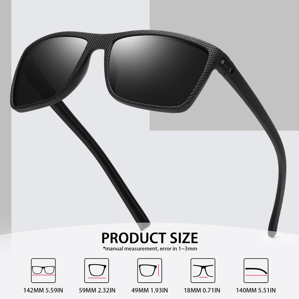 Men's Square Polarized Vintage Driving Sunglasses