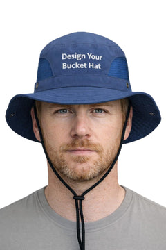Unisex Custom Embroidered Mesh Bucket Hat Set