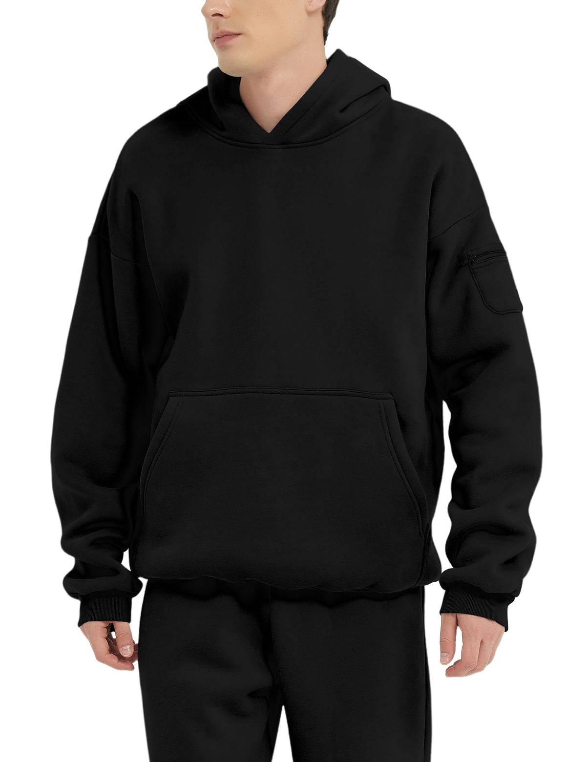 FAIABLE Men's Relaxed Fit Fleece Hoodie with Zipper Pockets