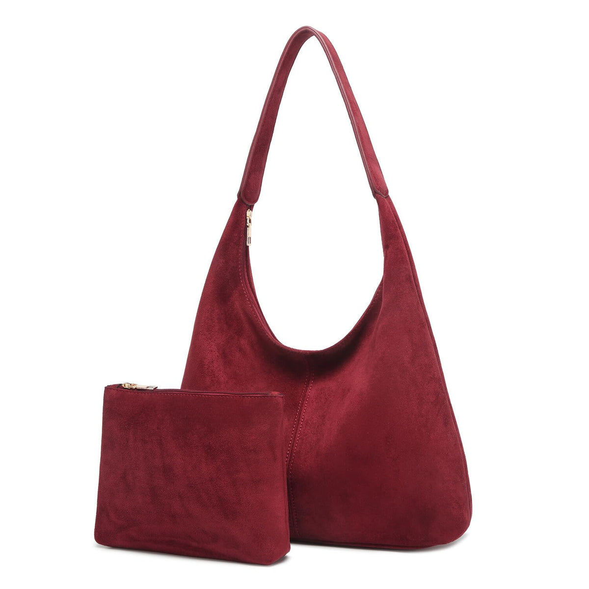 Women's Slouchy Suede Crescent Hobo Shoulder Bag