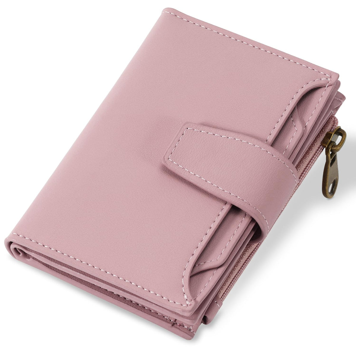 Women's Compact RFID Bifold Leather Wallet with ID Window