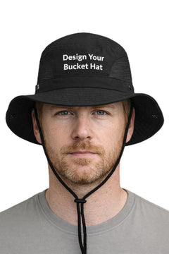 Unisex Custom Embroidered Mesh Bucket Hat Set