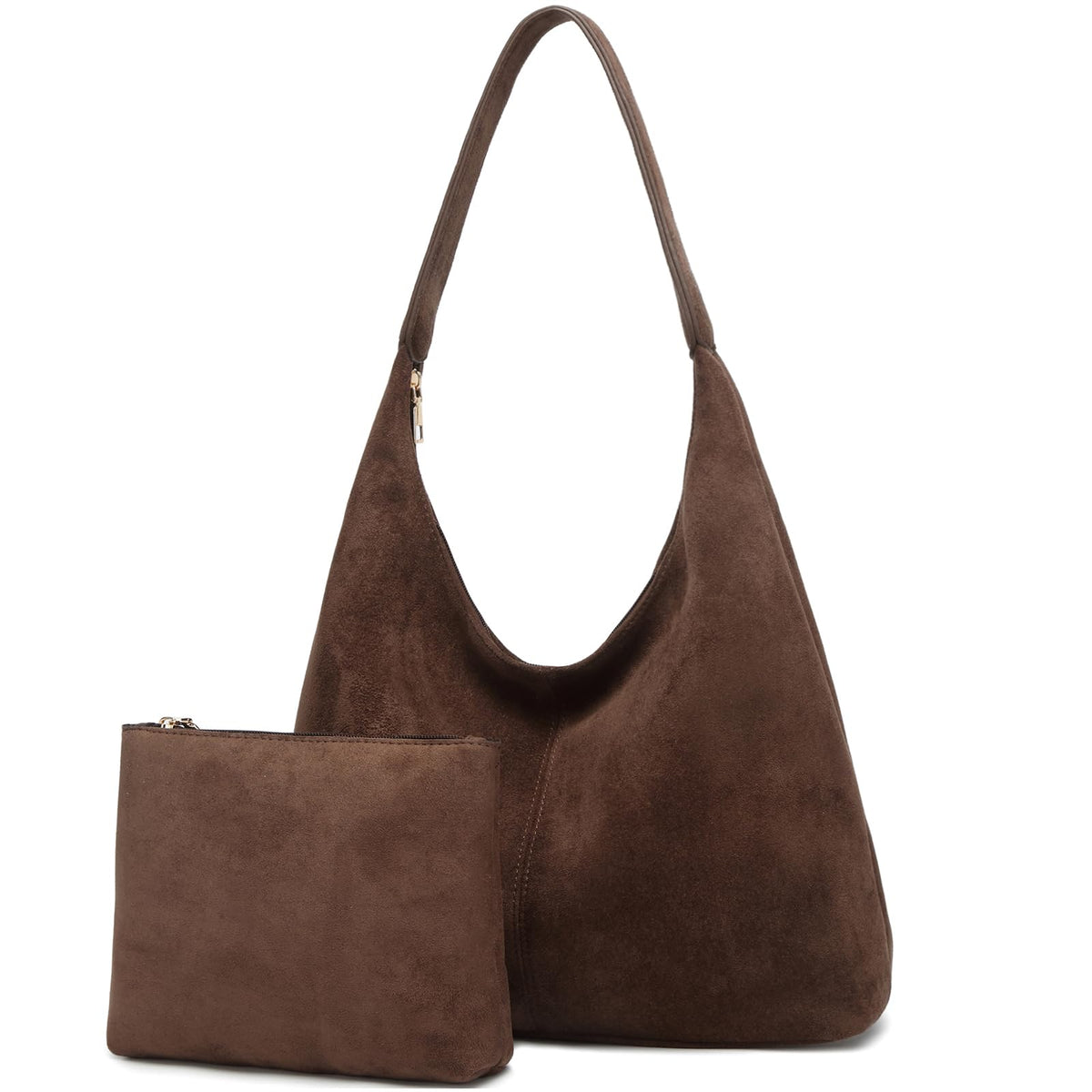 Women's Slouchy Suede Crescent Hobo Shoulder Bag