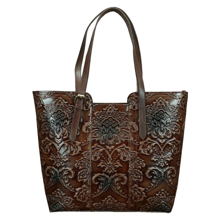 Women's Vintage Genuine Leather Western Tote Shoulder Bag