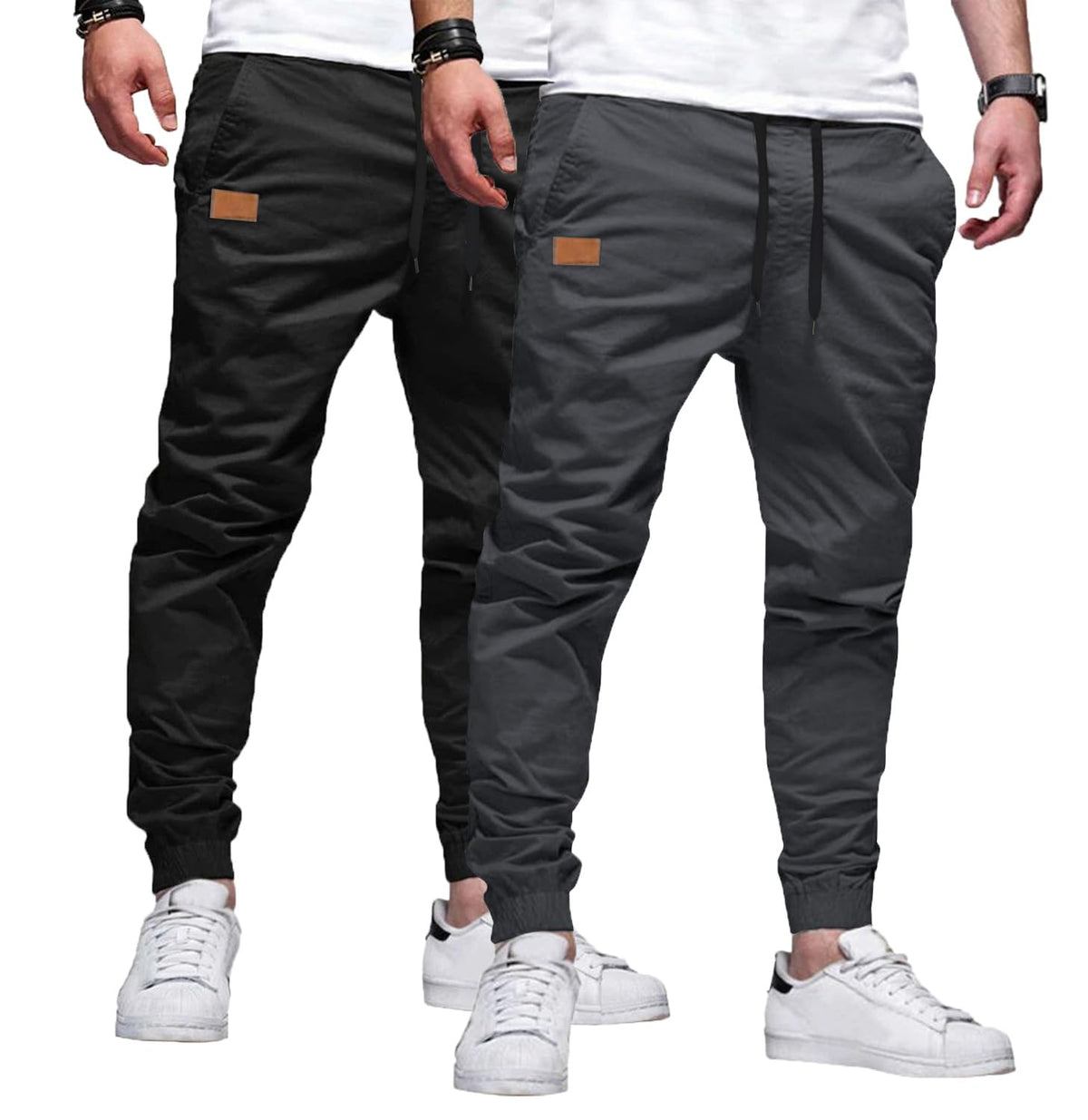 JMIERR Men's Cotton Stretch Twill Athletic Jogger Pants