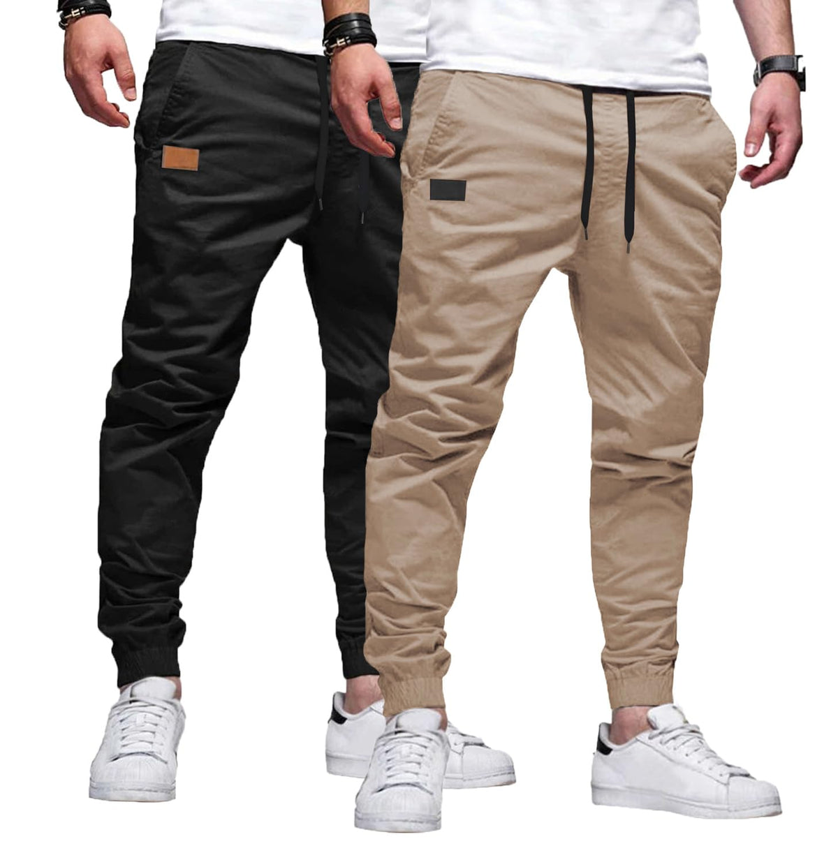 JMIERR Men's Cotton Stretch Twill Athletic Jogger Pants