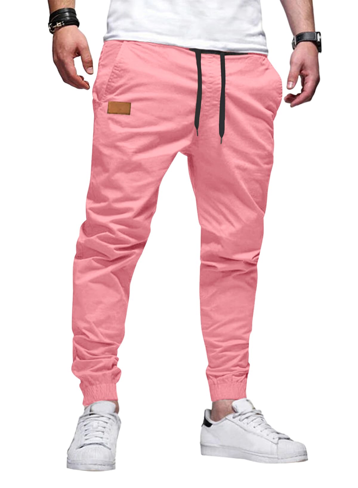 JMIERR Men's Cotton Stretch Twill Athletic Jogger Pants