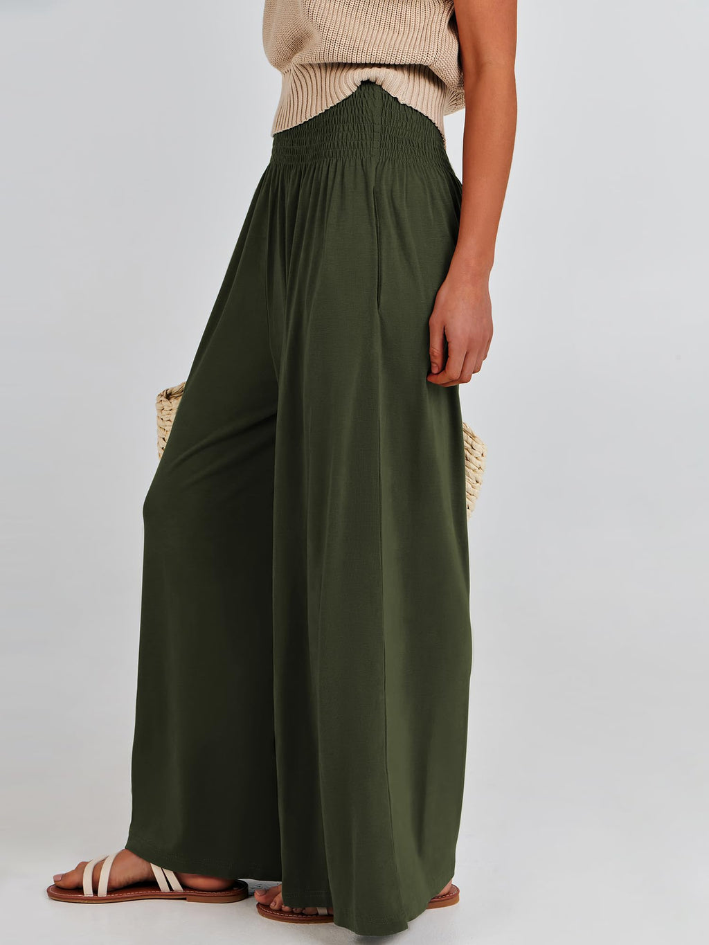 ANRABESS Women's Casual Wide-Leg Palazzo Pants with Pockets