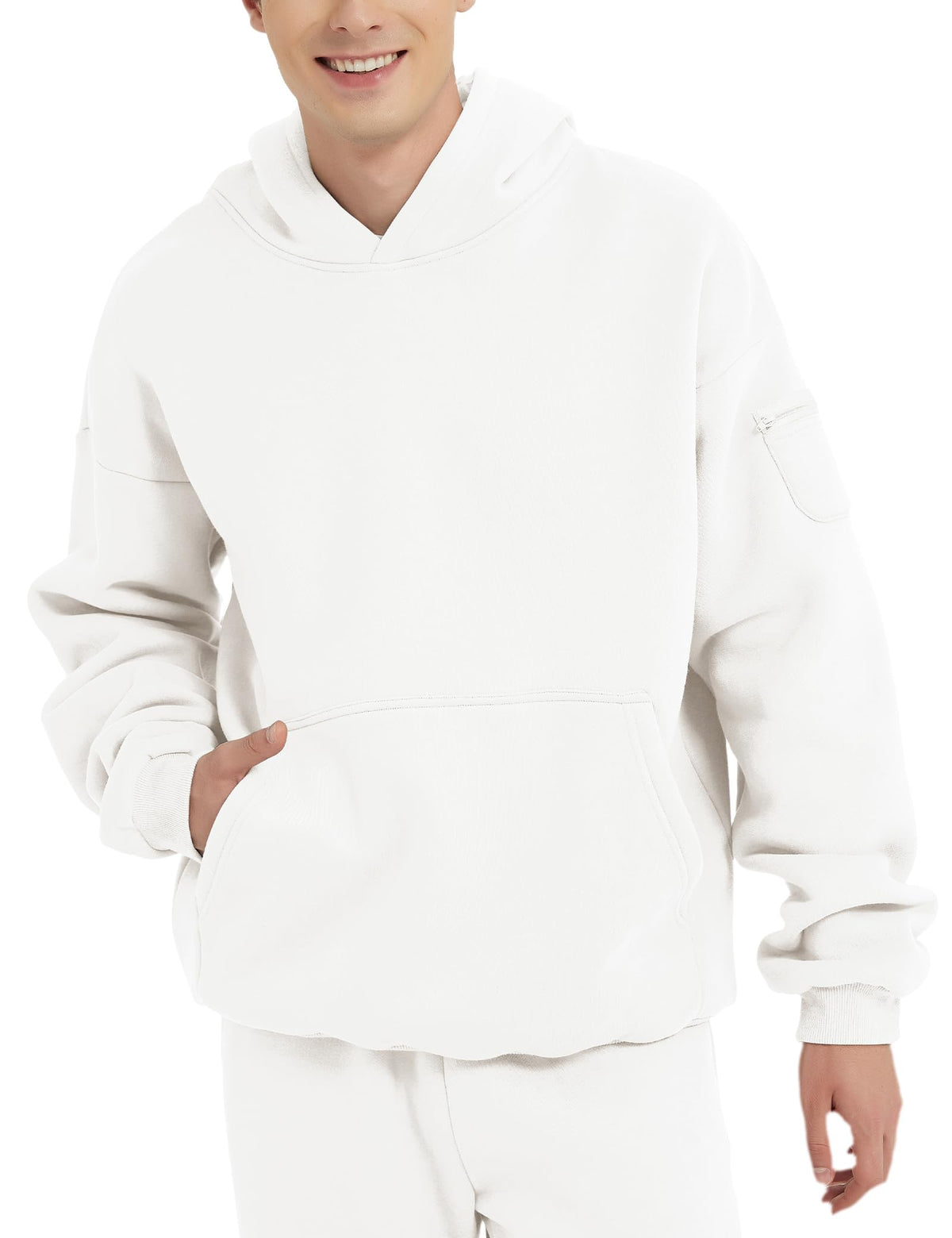 FAIABLE Men's Relaxed Fit Fleece Hoodie with Zipper Pockets