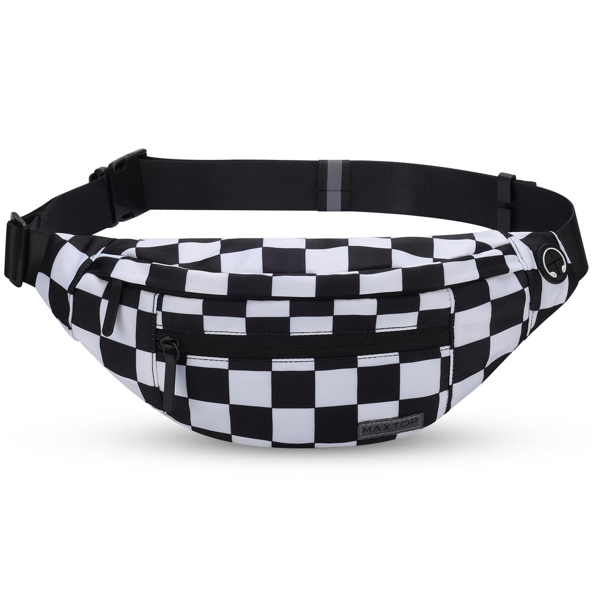 MAXTOP Unisex Large Crossbody Fanny Pack with 4 Zipper Pockets