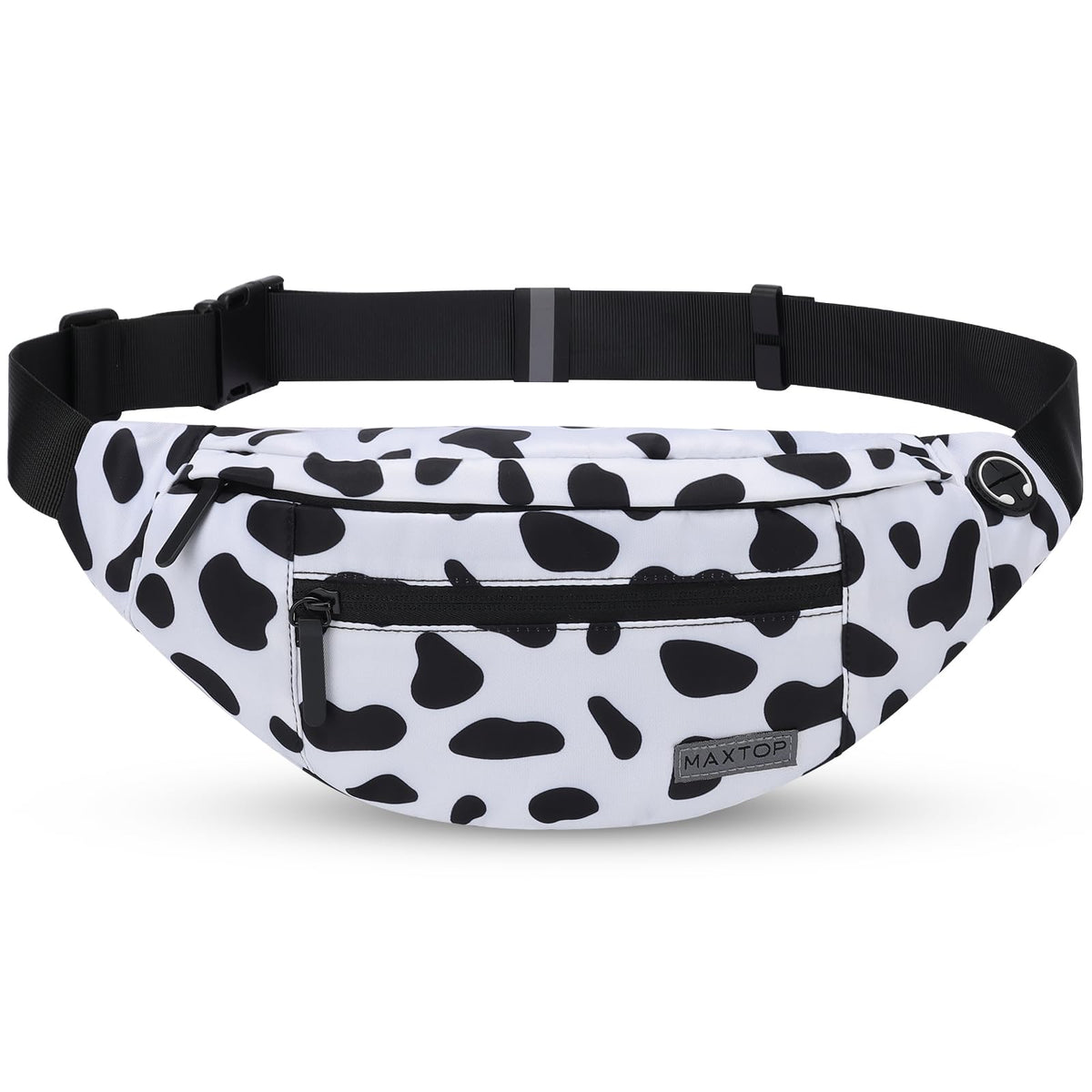 MAXTOP Unisex Large Crossbody Fanny Pack with 4 Zipper Pockets