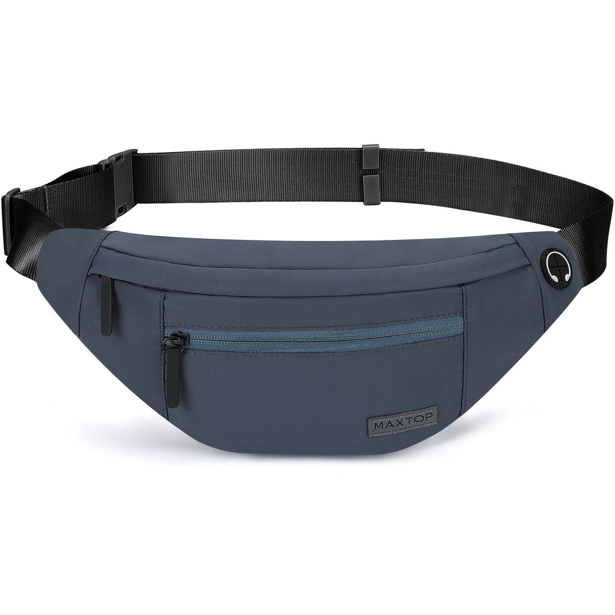 MAXTOP Unisex Large Crossbody Fanny Pack with 4 Zipper Pockets