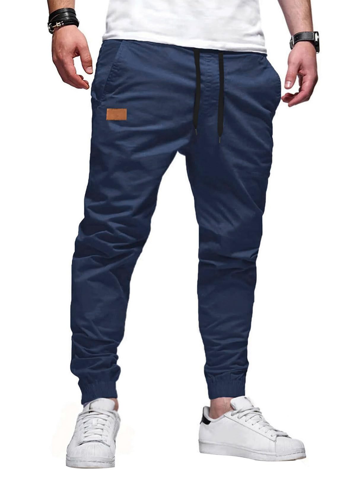 JMIERR Men's Cotton Stretch Twill Athletic Jogger Pants