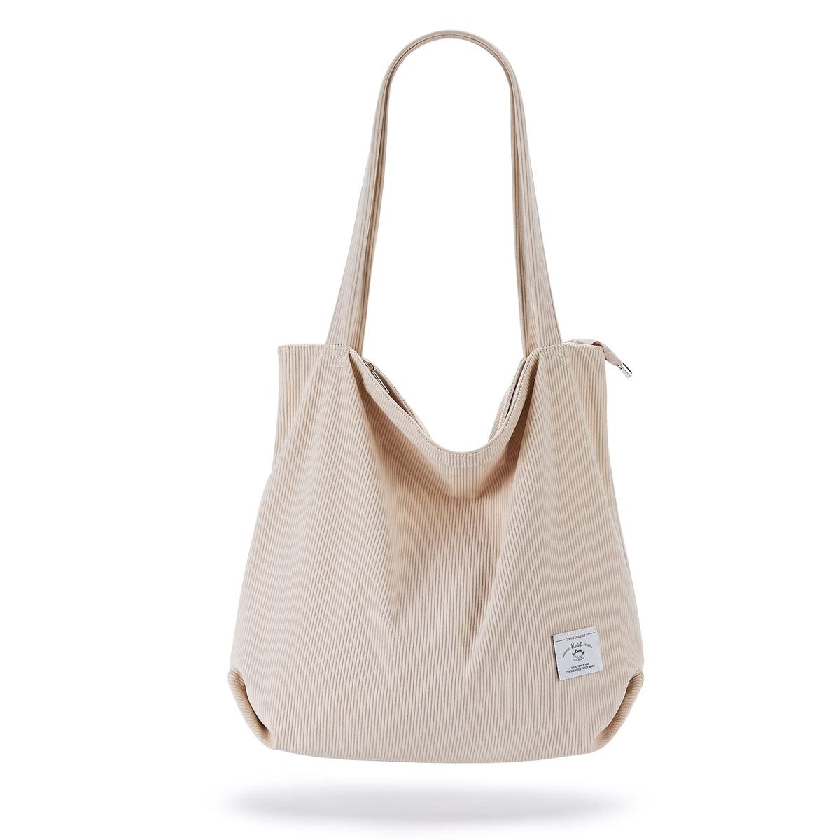 KALIDI Women's Large Corduroy Zipper Tote Shoulder Bag