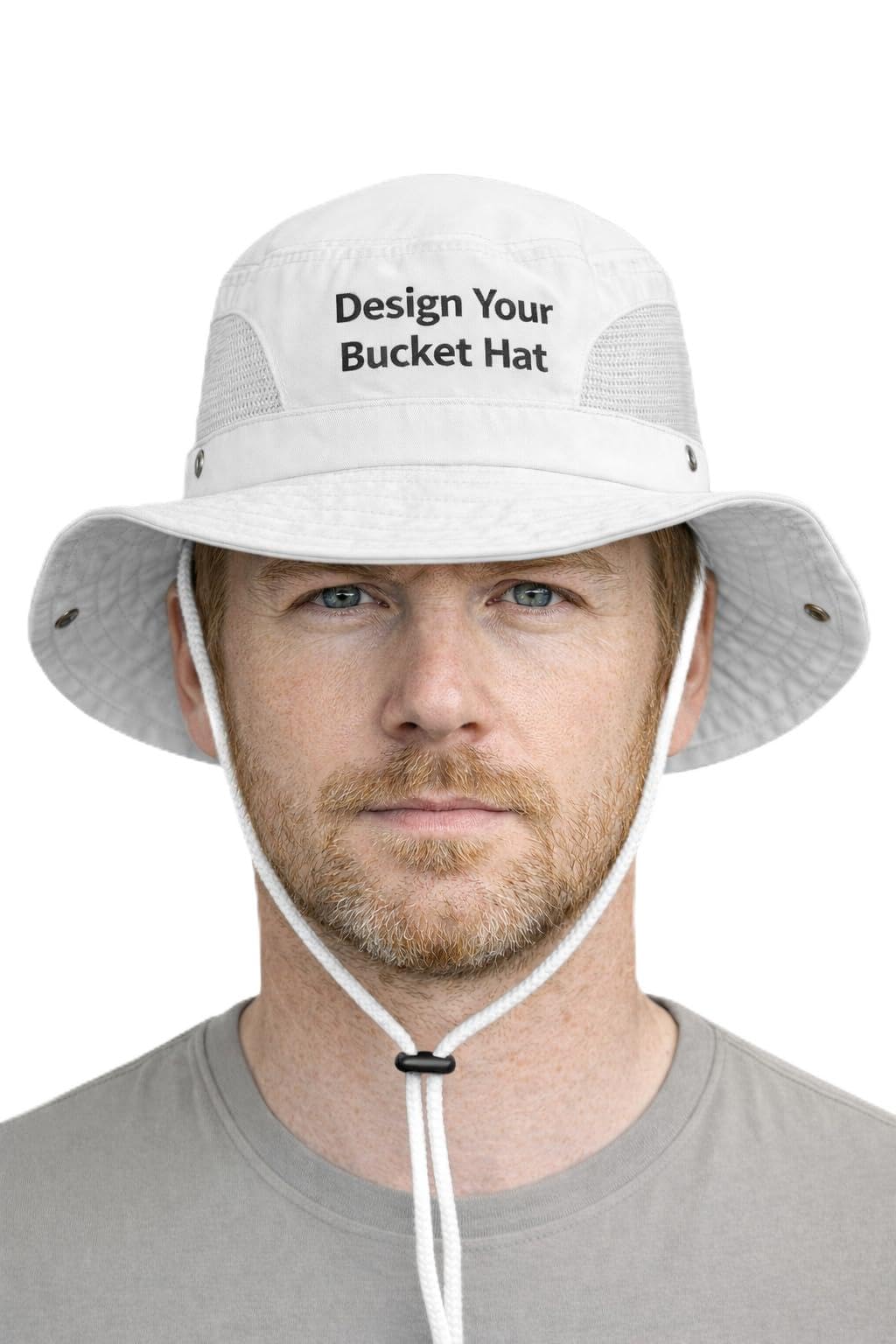 Unisex Custom Embroidered Mesh Bucket Hat Set