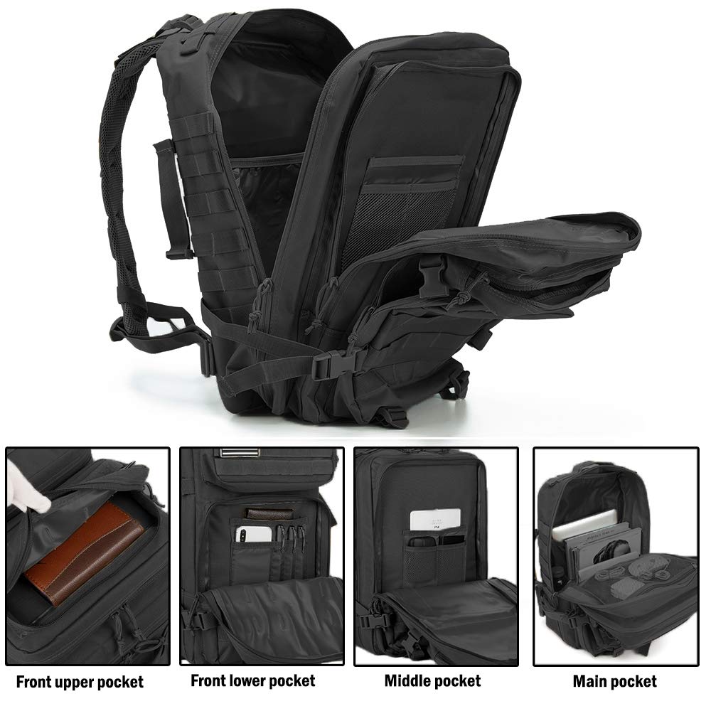 QT&QY 45L Military Tactical MOLLE Hiking Backpack