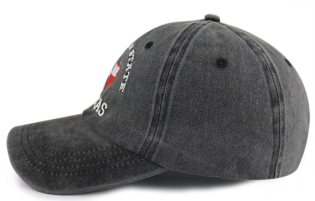 Texas Flag Embroidered Adjustable Cotton Baseball Cap