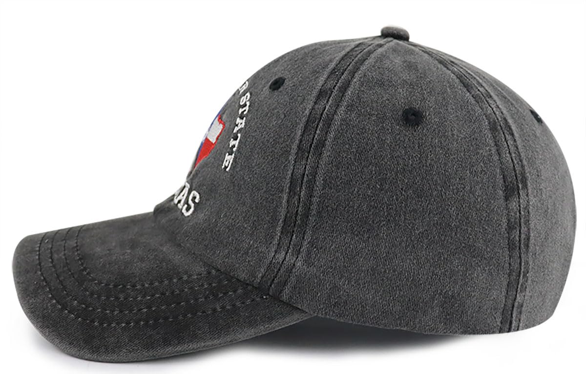 Texas Flag Embroidered Adjustable Cotton Baseball Cap