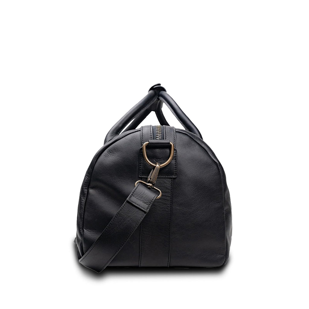 Men's Full Grain Leather Weekender Duffle Carry-On Bag