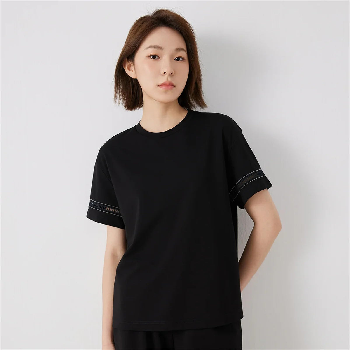 Women's Mixed Cotton Round-Neck Casual Short-Sleeve T-Shirt