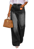 LETSVDO Women's Wide-Leg Wrap Skirt Cargo Baggy Jeans