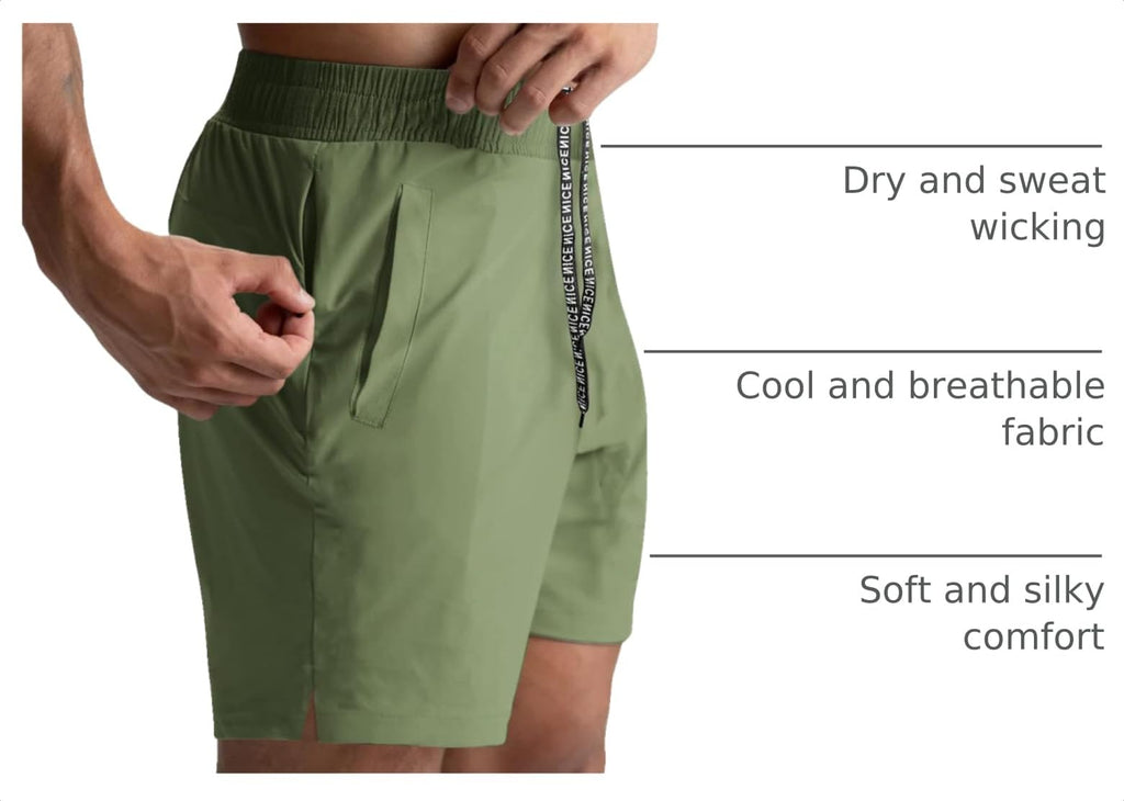Lempue Men's 5-Inch Athletic Workout Shorts 2-Pack