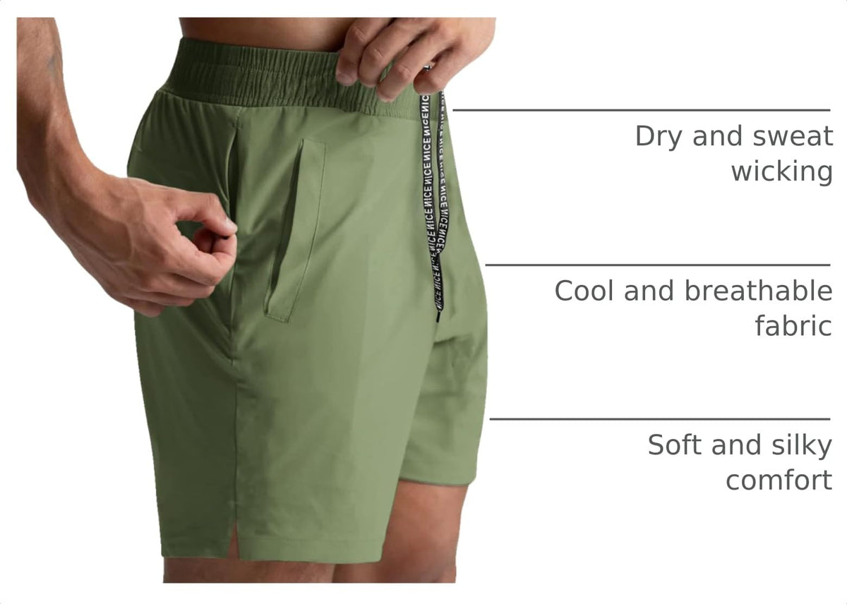 Lempue Men's 5-Inch Athletic Workout Shorts 2-Pack