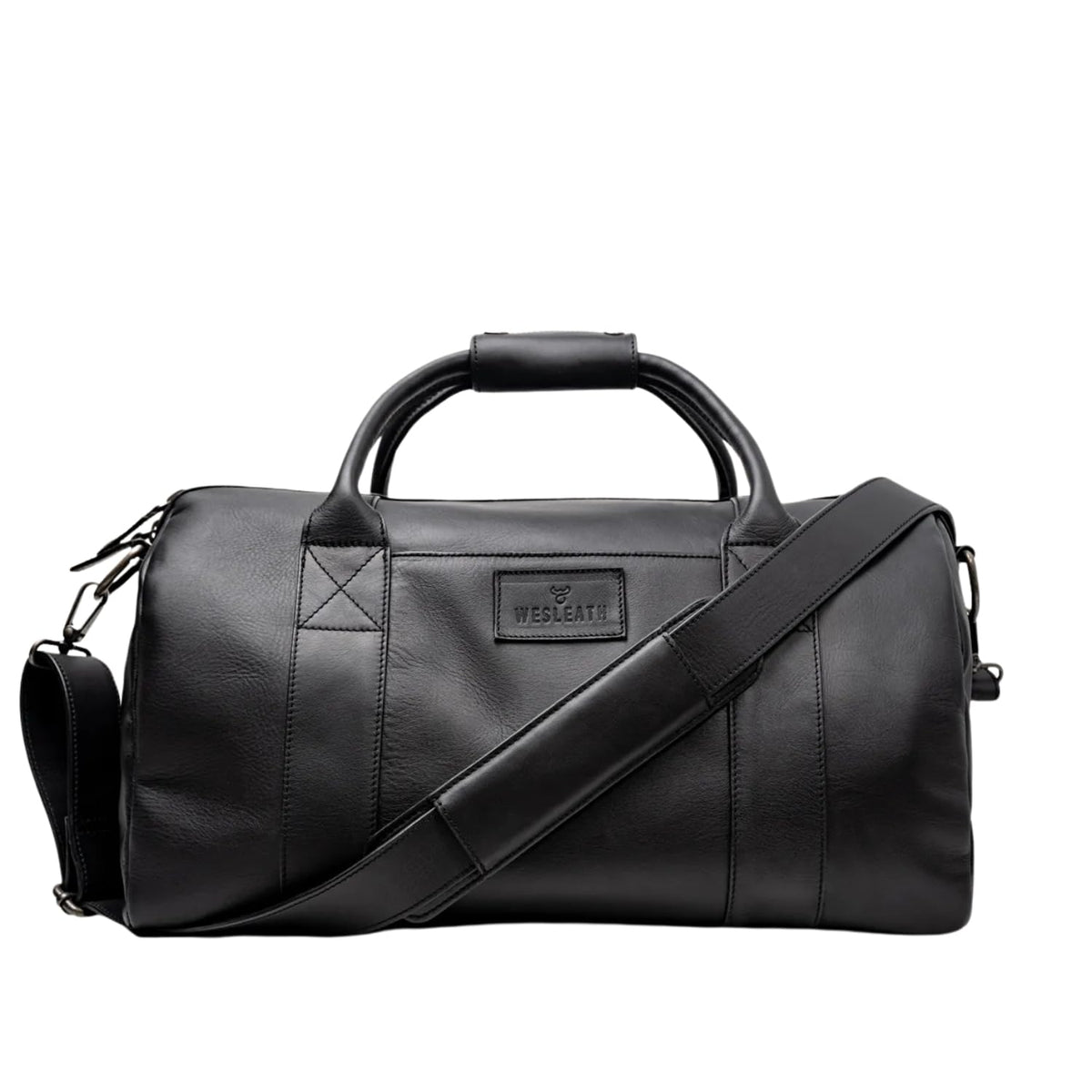 Men's Full Grain Leather Weekender Duffle Carry-On Bag