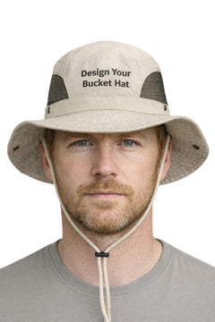 Unisex Custom Embroidered Mesh Bucket Hat Set