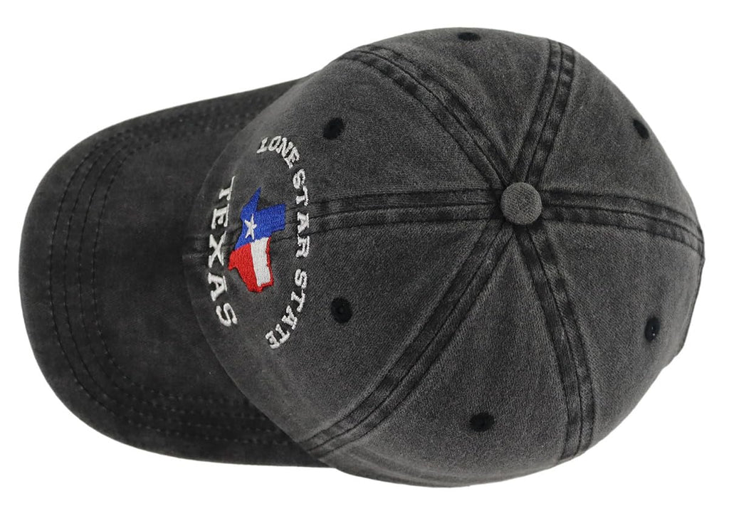 Texas Flag Embroidered Adjustable Cotton Baseball Cap